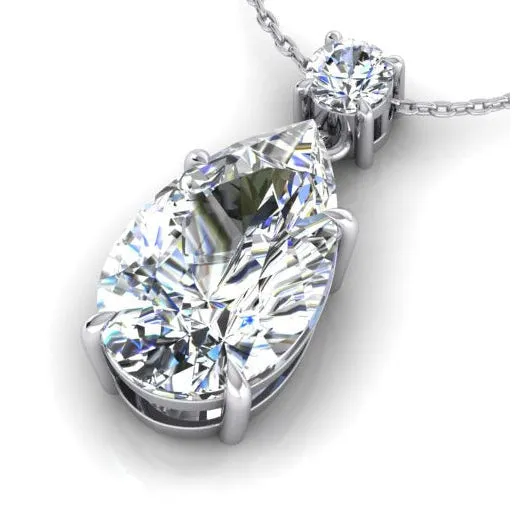 HarryChadEntcom Necklaces White Gold Pendant Pear Round Mined Diamond Necklace HarryChadEntcom Necklaces White Gold Pendant Pear Round Mined Diamond Necklace