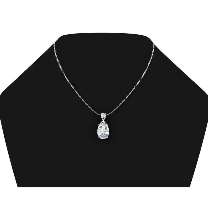 HarryChadEntcom Necklaces White Gold Pendant Pear Round Mined Diamond Necklace HarryChadEntcom Necklaces White Gold Pendant Pear Round Mined Diamond Necklace