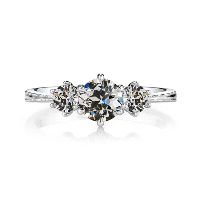 HarryChadEntcom Rings 3 Stone Anniversary Ring Old Cut Natural Earth Mined Diamond 350 Carats Tapered Shank HarryChadEntcom Rings 3 Stone Anniversary Ring Old Cut Natural Earth Mined Diamond 350 Carats Tapered Shank