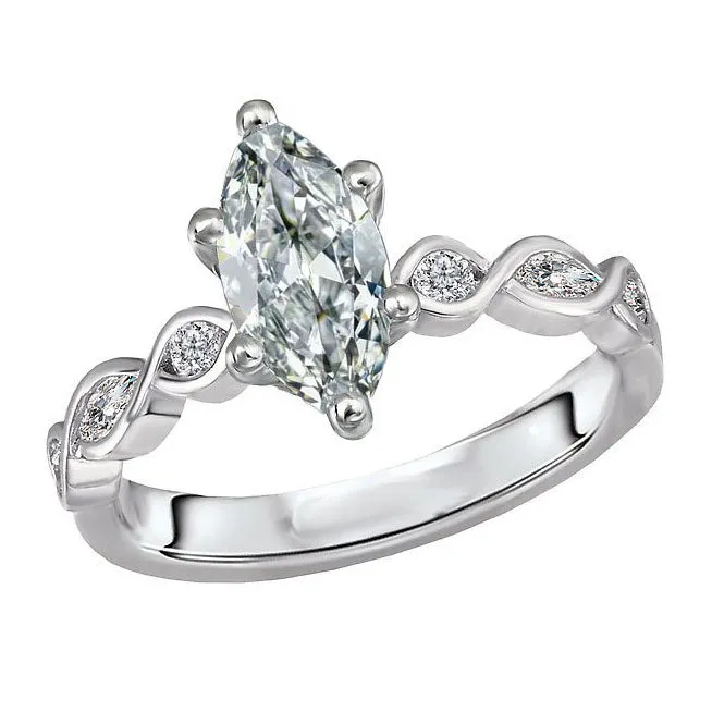 HarryChadEntcom Rings Anniversary Ring Marquise Old Miner Real Diamond Twisted Shank 350 Carats HarryChadEntcom Rings Anniversary Ring Marquise Old Miner Real Diamond Twisted Shank 350 Carats