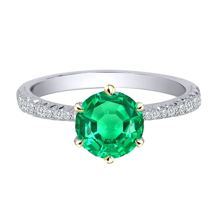 HarryChadEntcom Rings Green Emerald Dainty Diamond Ring