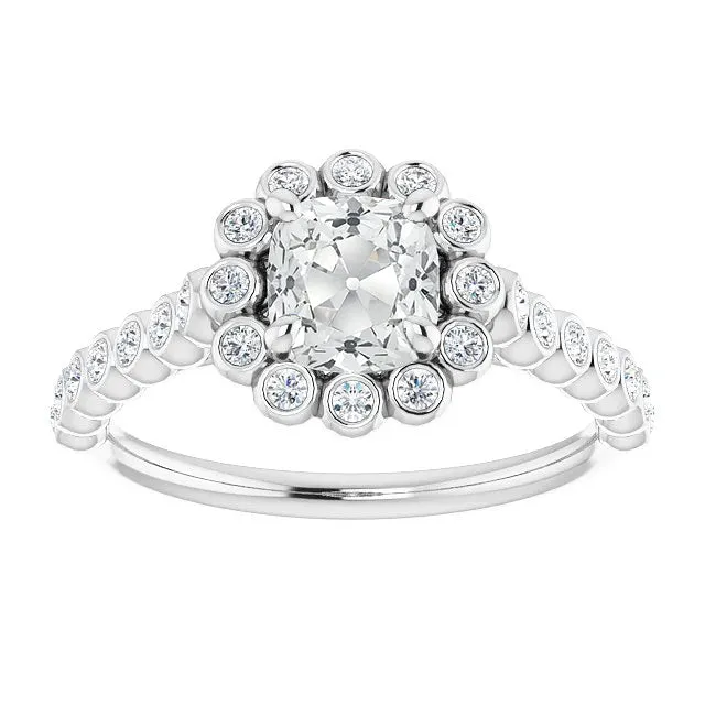 HarryChadEntcom Rings Halo Cushion Old Cut Natural Earth Mined Diamond Ring With Accents Bezel Set 650 Carats HarryChadEntcom Rings Halo Cushion Old Cut Natural Earth Mined Diamond Ring With Accents Bezel Set 650 Carats