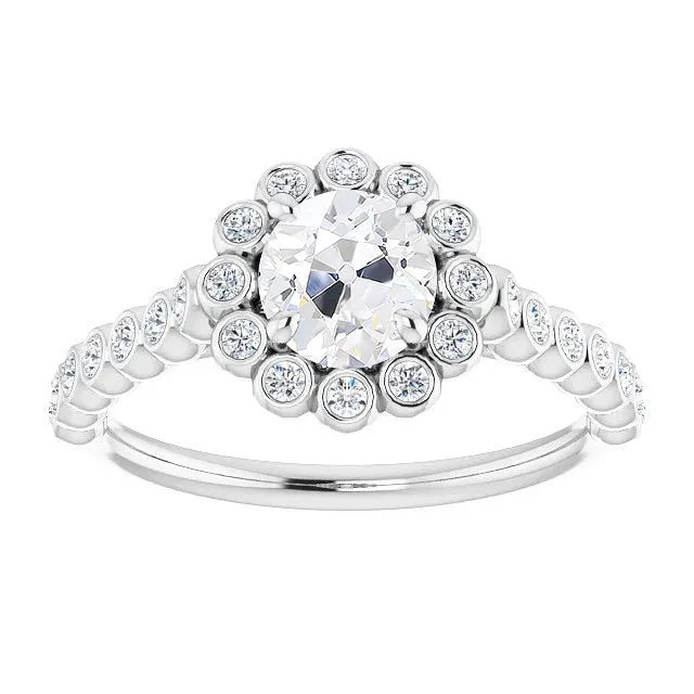 HarryChadEntcom Rings Halo Ring With Accents Old Cut Round Natural Earth Mined Diamonds Bezel Prong Set 5 Carats HarryChadEntcom Rings Halo Ring With Accents Old Cut Round Natural Earth Mined Diamonds Bezel Prong Set 5 Carats