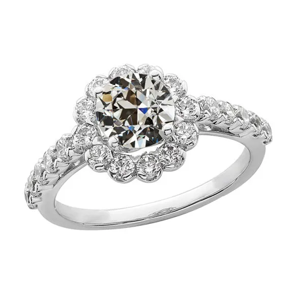 HarryChadEntcom Rings Halo Round Old Miner Natural Earth Mined Diamond Ring Flower Style 14k Gold 450 Carats HarryChadEntcom Rings Halo Round Old Miner Natural Earth Mined Diamond Ring Flower Style 14k Gold 450 Carats