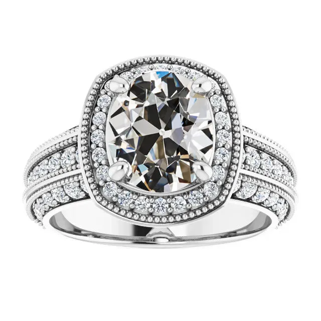 HarryChadEntcom Rings Halo Round Oval Old Cut Natural Earth Mined Diamond Ring Gold Milgrain 725 Carats HarryChadEntcom Rings Halo Round Oval Old Cut Natural Earth Mined Diamond Ring Gold Milgrain 725 Carats