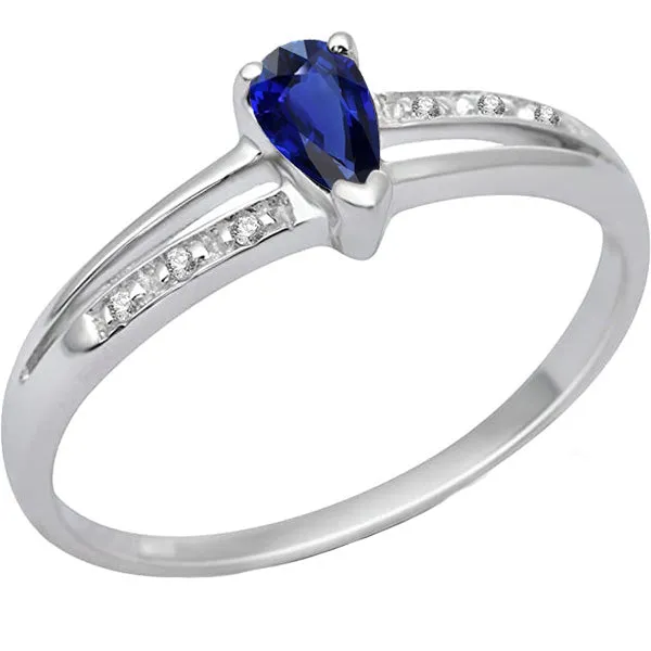 HarryChadEntcom Rings Pear Wedding Ceylon Sapphire Ring Split Shank Natural Earth Mined Diamonds 2 Carats HarryChadEntcom Rings Pear Wedding Ceylon Sapphire Ring Split Shank Natural Earth Mined Diamonds 2 Carats