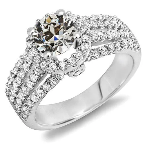 HarryChadEntcom Rings Round Old Miner Genuine Natural Earth Mined Diamond Anniversary Ring Multi Row Accents 7 Carats HarryChadEntcom Rings Round Old Miner Genuine Natural Earth Mined Diamond Anniversary Ring Multi Row Accents 7 Carats