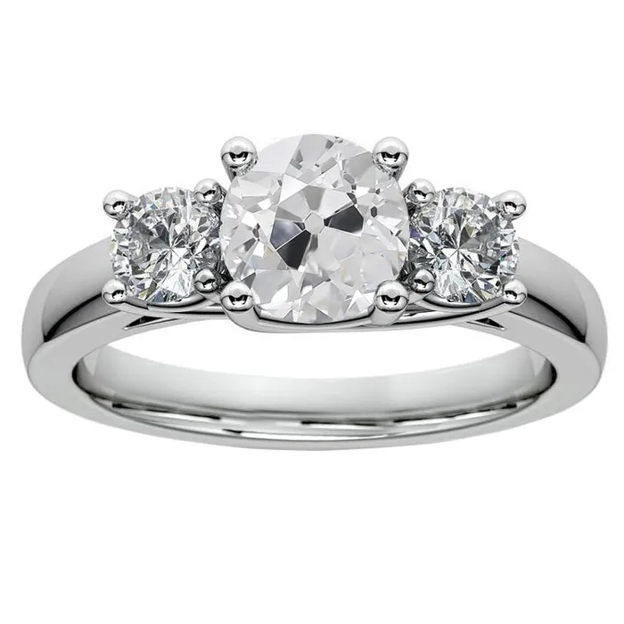 HarryChadEntcom Rings Round Three Stone Old Mine Cut Real Natural Earth Mined Diamond Ring 450 Carats Jewelry HarryChadEntcom Rings Round Three Stone Old Mine Cut Real Natural Earth Mined Diamond Ring 450 Carats Jewelry