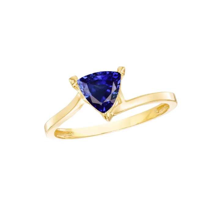 HarryChadEntcom Rings Srilanka Sapphire Solitaire Trillion Shaped Ring 1 Carat Yellow Gold HarryChadEntcom Rings Srilanka Sapphire Solitaire Trillion Shaped Ring 1 Carat Yellow Gold