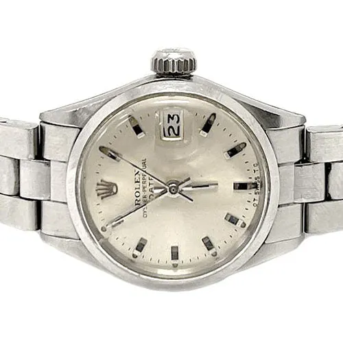 HarryChadEntcom Rolex Date 26 mm Silver Stick Dial Stainless Steel Watch Bracelets HarryChadEntcom Rolex Date 26 mm Silver Stick Dial Stainless Steel Watch Bracelets