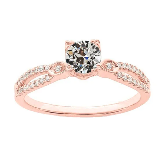 HarryChadEntcom Round Old Miner Genuine Natural Earth Mined Diamond Ring Rose Gold Split Shank 250 Carats Rings HarryChadEntcom Round Old Miner Genuine Natural Earth Mined Diamond Ring Rose Gold Split Shank 250 Carats Rings