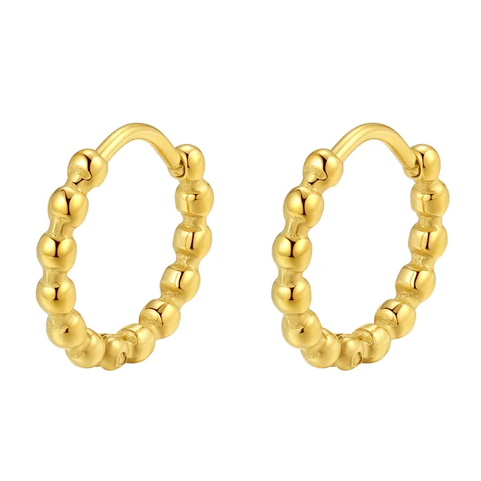 Hey Happiness Earrings Beaded Hoop Earrings Stainless Steel