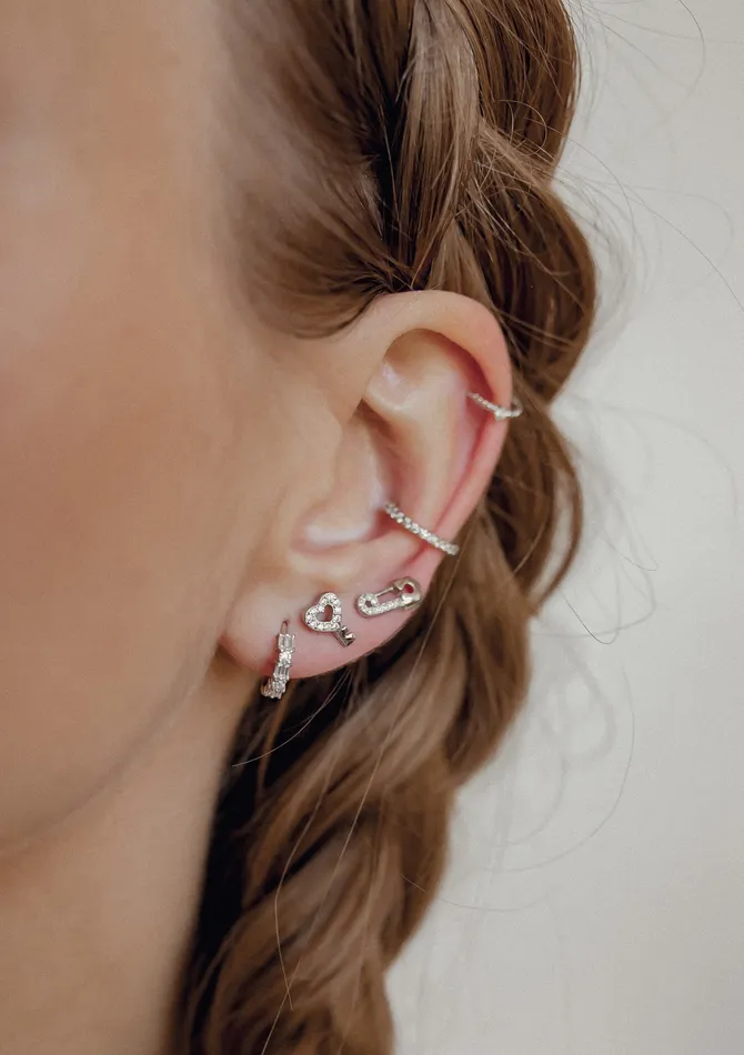 Hey Happiness Earrings Gemstone Twist Ear Cuff Sterling Silver Hey Happiness Earrings Gemstone Twist Ear Cuff Sterling Silver