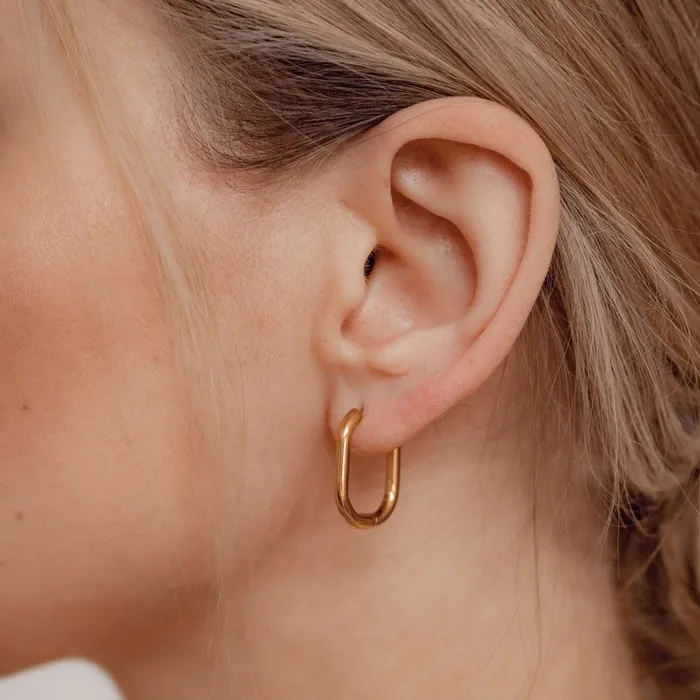 Hey Happiness Earrings Small Thin Oval Hoop Earrings Hey Happiness Earrings Small Thin Oval Hoop Earrings