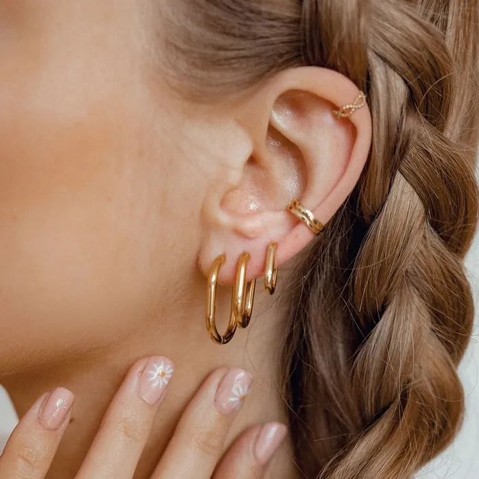 Hey Happiness Earrings Small Thin Oval Hoop Earrings Hey Happiness Earrings Small Thin Oval Hoop Earrings