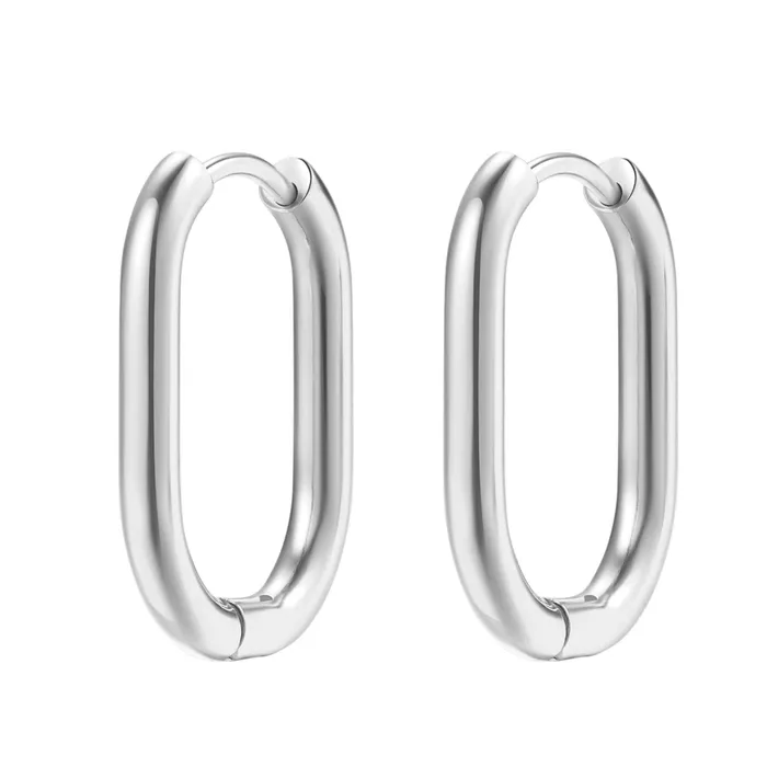 Hey Happiness Earrings Small Thin Oval Hoop Earrings Hey Happiness Earrings Small Thin Oval Hoop Earrings
