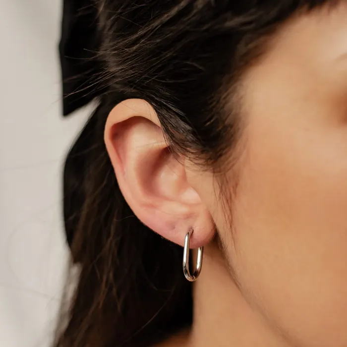 Hey Happiness Earrings Small Thin Oval Hoop Earrings Hey Happiness Earrings Small Thin Oval Hoop Earrings