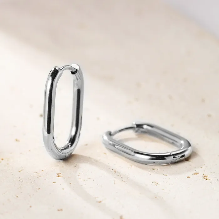 Hey Happiness Earrings Small Thin Oval Hoop Earrings Hey Happiness Earrings Small Thin Oval Hoop Earrings