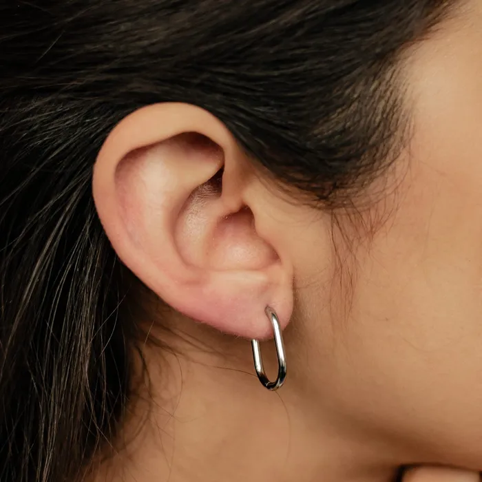 Hey Happiness Earrings Small Thin Oval Hoop Earrings Hey Happiness Earrings Small Thin Oval Hoop Earrings