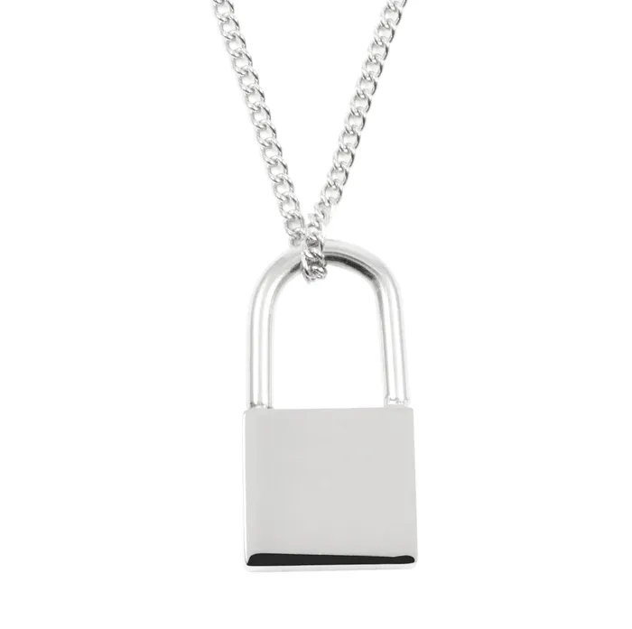 Hey Happiness Necklaces Padlock Pendant Necklace Silver