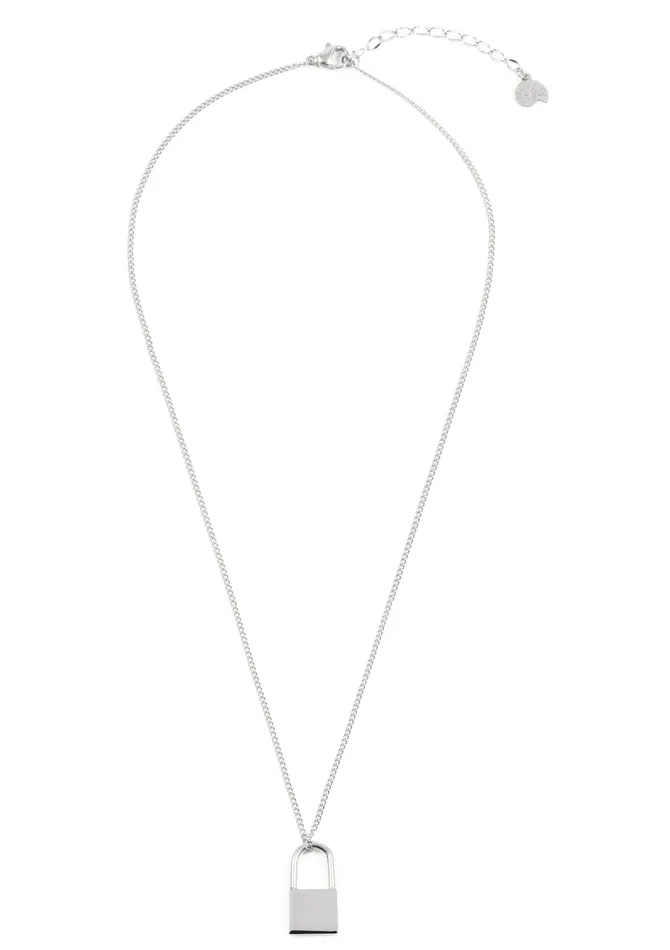 Hey Happiness Necklaces Padlock Pendant Necklace Silver Hey Happiness Necklaces Padlock Pendant Necklace Silver