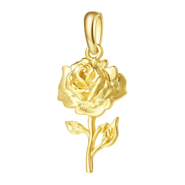 Hey Happiness Necklaces Rose Pendant Sterling Silver Gold