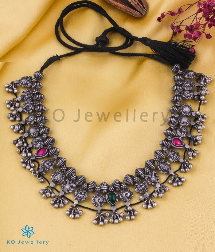 Kolhapur The Tapti Silver Kolhapuri Saaj Necklace Necklaces