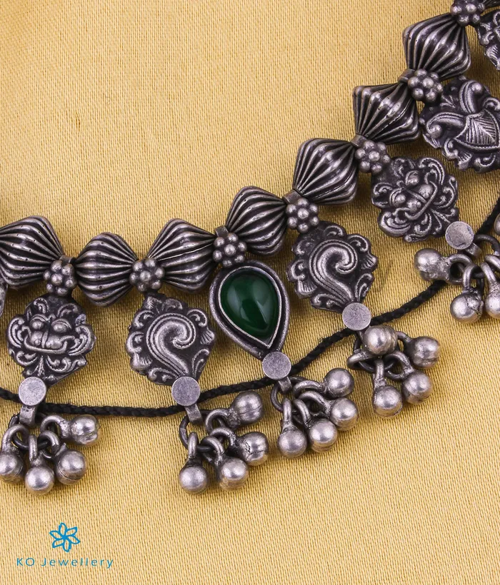 Kolhapur The Tapti Silver Kolhapuri Saaj Necklace Necklaces