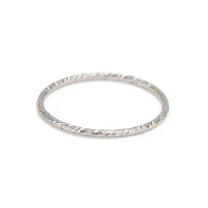 KS Rings Sterling Silver Sparkle Texture Stacking Ring SIZE 7