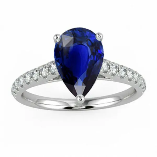 Ladies Gemstone Solitaire Ceylon Sapphire Ring With Accents 4 Carats HarryChadEntcom Rings Ladies Gemstone Solitaire Ceylon Sapphire Ring With Accents 4 Carats HarryChadEntcom Rings