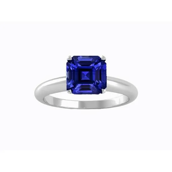 Ladies Solitaire Asscher Shaped Ring Blue Sapphire 150 Carats HarryChadEntcom Rings Ladies Solitaire Asscher Shaped Ring Blue Sapphire 150 Carats HarryChadEntcom Rings
