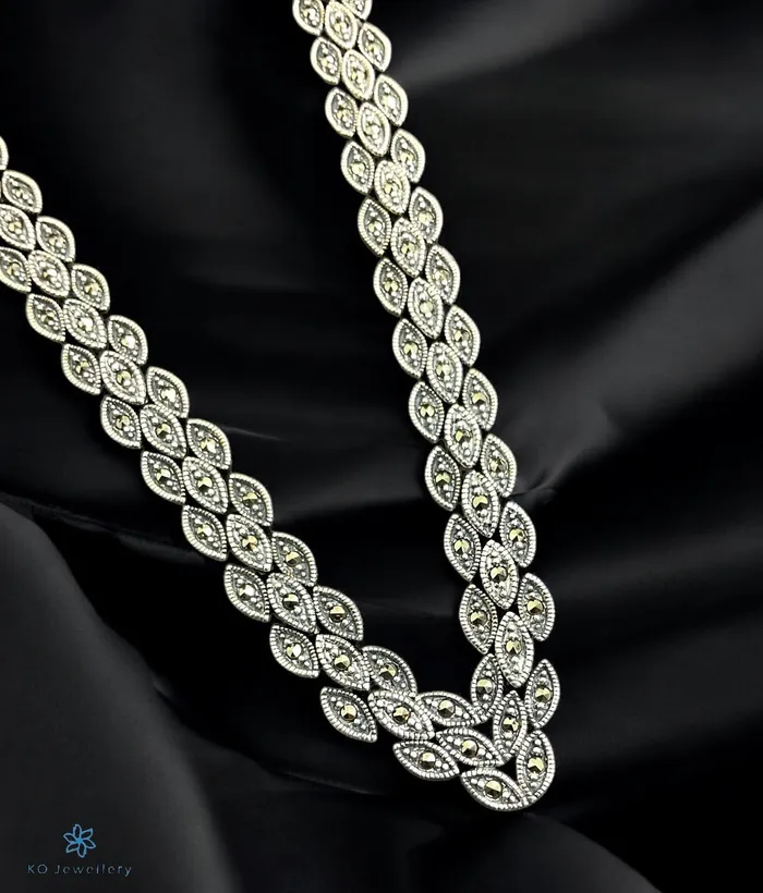 Marcasite Necklaces The Avery Silver Marcasite Necklace