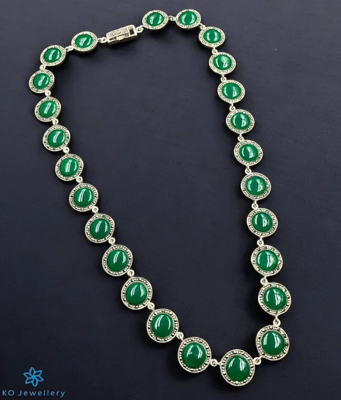 Marcasite Necklaces The Green Circlet Silver Marcasite Necklace
