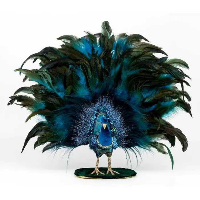 Mark Roberts Rings Mark Roberts 2022 Open Tail Feather Peacock Figurine 19 X 17 Inches