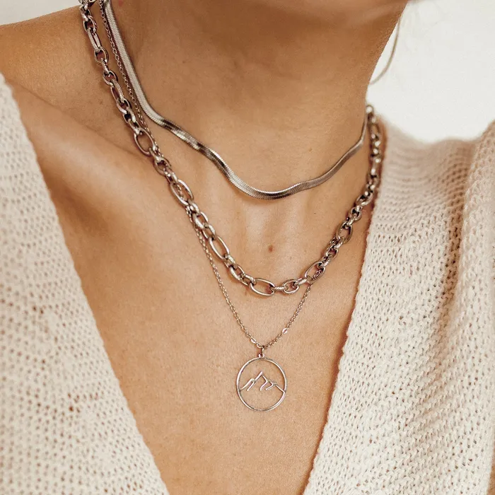 Mountain Necklace Silver Hey Happiness Necklaces Mountain Necklace Silver Hey Happiness Necklaces