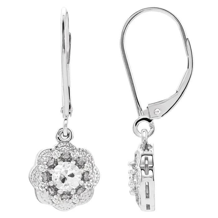 Natural Diamond Old Cut Round Leverback Earring Flower Style 225 Carats HarryChadEntcom Earrings Natural Diamond Old Cut Round Leverback Earring Flower Style 225 Carats HarryChadEntcom Earrings