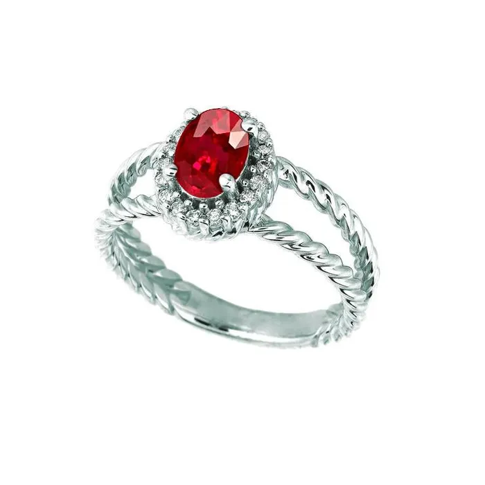 Natural Earth Mined Diamond Oval Ruby Gemstone Ring 116 Carats White Gold 14K GB Rings Natural Earth Mined Diamond Oval Ruby Gemstone Ring 116 Carats White Gold 14K GB Rings