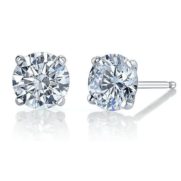 Natural Earth Mined Diamond Stud Earrings 3 Carats White Gold 14K GB Earrings Natural Earth Mined Diamond Stud Earrings 3 Carats White Gold 14K GB Earrings