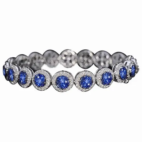 Natural Earth Mined Diamond Tennis Bracelet Ceylon Blue Sapphire Jewelry GB Bracelets Natural Earth Mined Diamond Tennis Bracelet Ceylon Blue Sapphire Jewelry GB Bracelets
