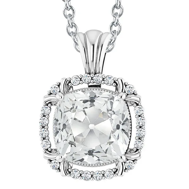 Necklaces Big Halo Cushion Old European Natural Earth Mined Diamond Pendant 7 Carats Slide With Bail HarryChadEntcom Necklaces Big Halo Cushion Old European Natural Earth Mined Diamond Pendant 7 Carats Slide With Bail HarryChadEntcom
