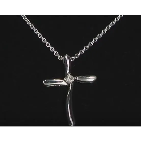 Necklaces GB 050 Carats Round Natural Earth Mined Diamond Cross Pendant