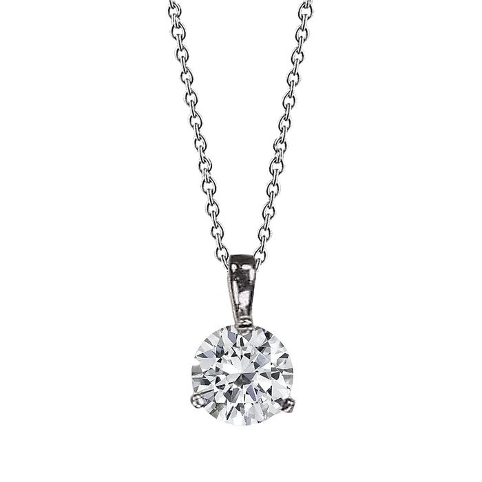 Necklaces GB 150 Round Natural Earth Mined Diamond Necklace Pendant White Gold 14K Necklaces GB 150 Round Natural Earth Mined Diamond Necklace Pendant White Gold 14K