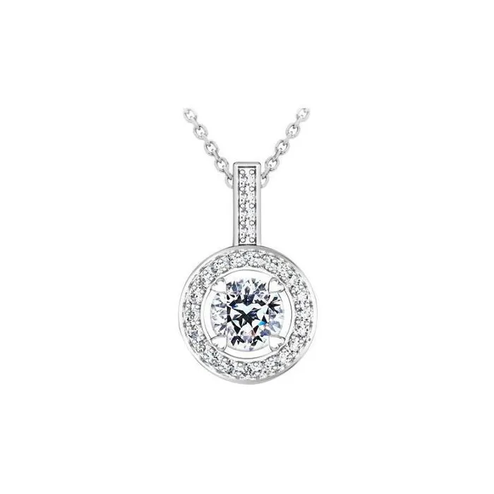 Necklaces GB 210 Carats Round Cut Natural Earth Mined Diamonds Lady Pendant Necklace Gold White 14K Necklaces GB 210 Carats Round Cut Natural Earth Mined Diamonds Lady Pendant Necklace Gold White 14K