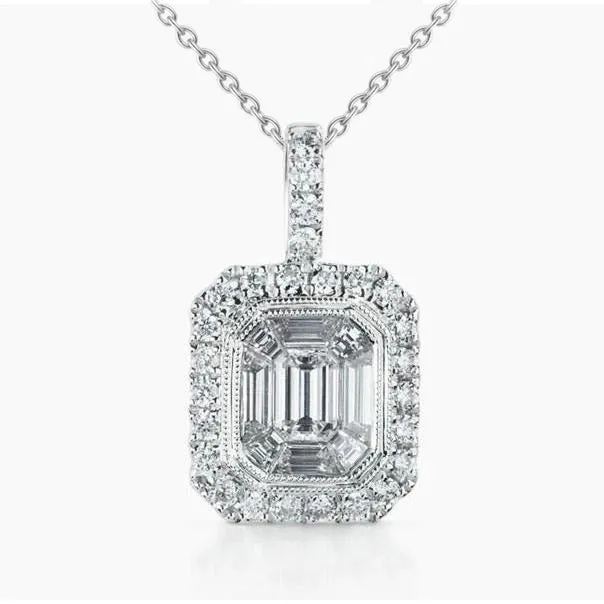 Necklaces GB Natural Earth Mined Diamond Pendant Necklace 260 Carats Bezel Set White Gold 14K Necklaces GB Natural Earth Mined Diamond Pendant Necklace 260 Carats Bezel Set White Gold 14K