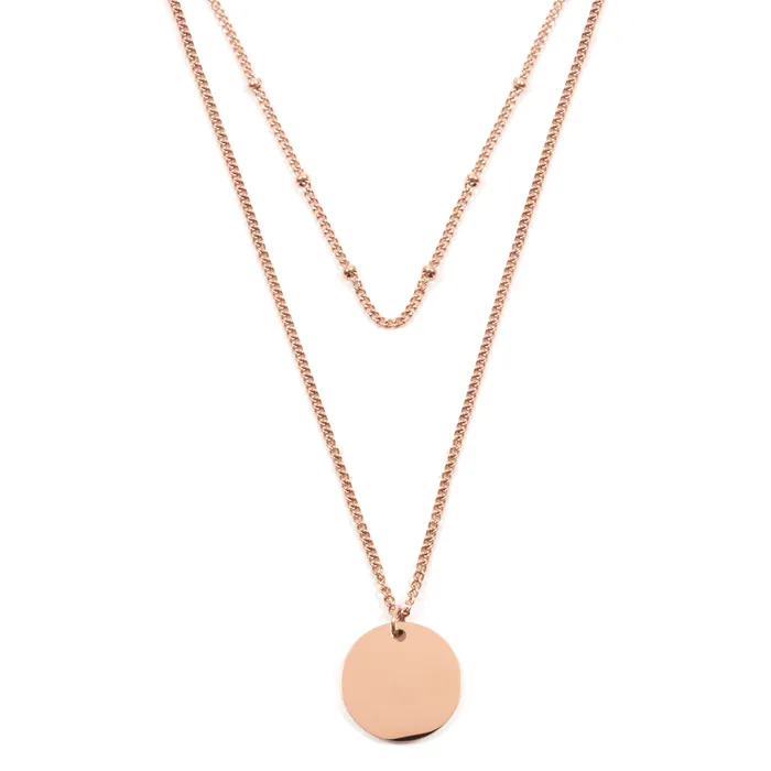 Necklaces Layered Circle Necklace Rose Gold Hey Happiness