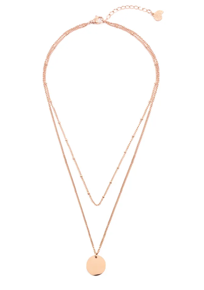 Necklaces Layered Circle Necklace Rose Gold Hey Happiness Necklaces Layered Circle Necklace Rose Gold Hey Happiness