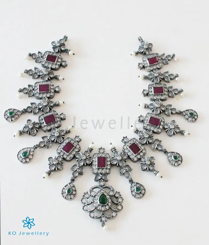 Necklaces Silversmith The Alankrita Silver Necklace Oxidised