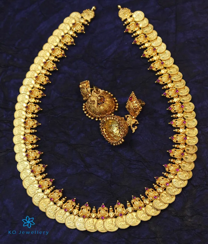 Necklaces Silversmith The Dhriti Antique Silver Lakshmi Kasumala Coin NecklaceWaistbelt