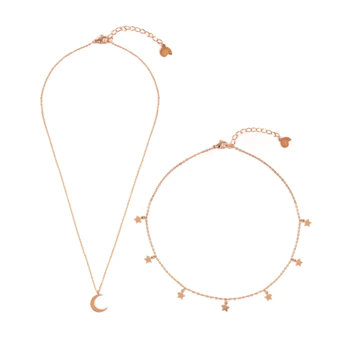Necklaces Star Choker Moon Necklace Jewelry Set Rose Gold Hey Happiness