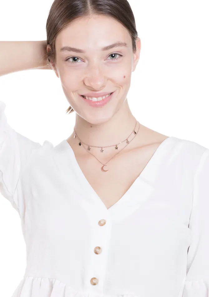 Necklaces Star Choker Moon Necklace Jewelry Set Rose Gold Hey Happiness